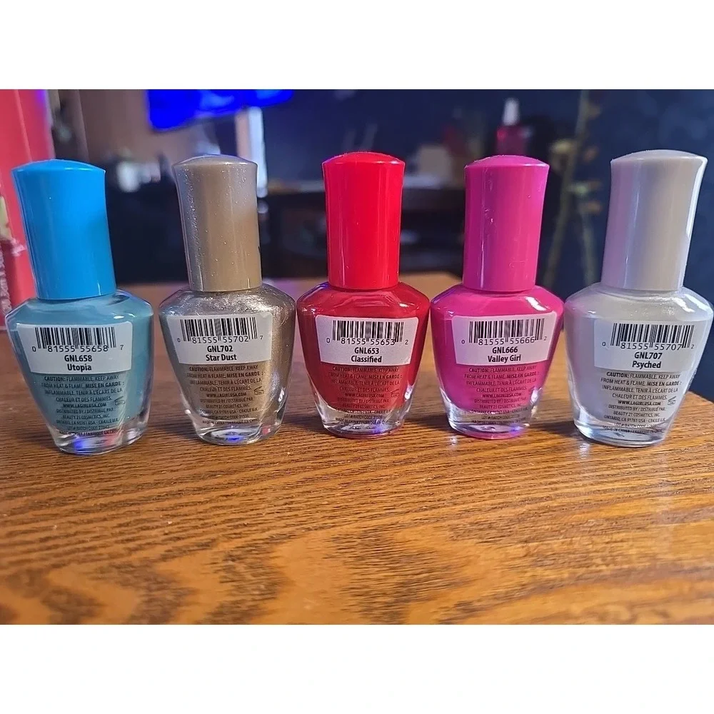 L. A. Girl Lot of 5 Gel Extreme Shine Nail‎ Polish UTOPIA VALLEY GIRL STAR DUST